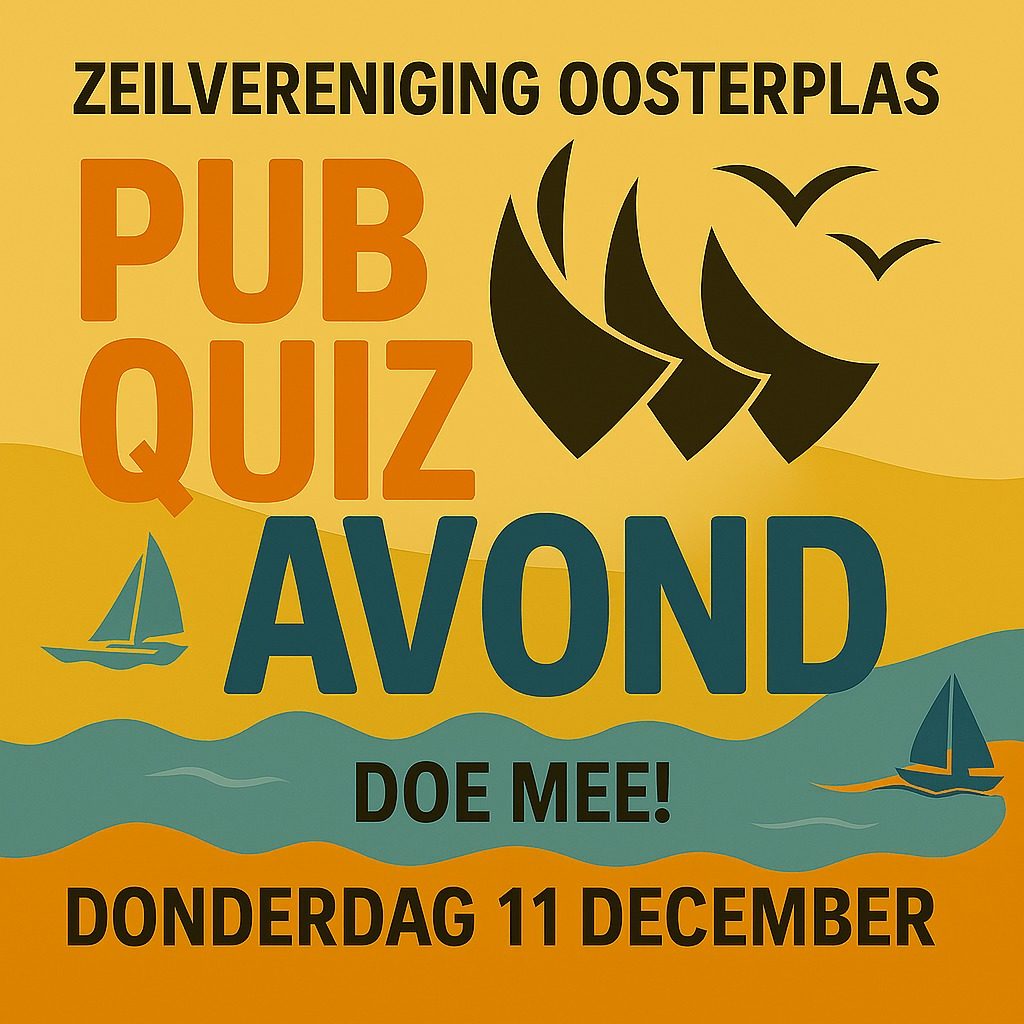Poster voor ZVO Pubquiz avond met datum donderdag 11 december en doe mee tekst.