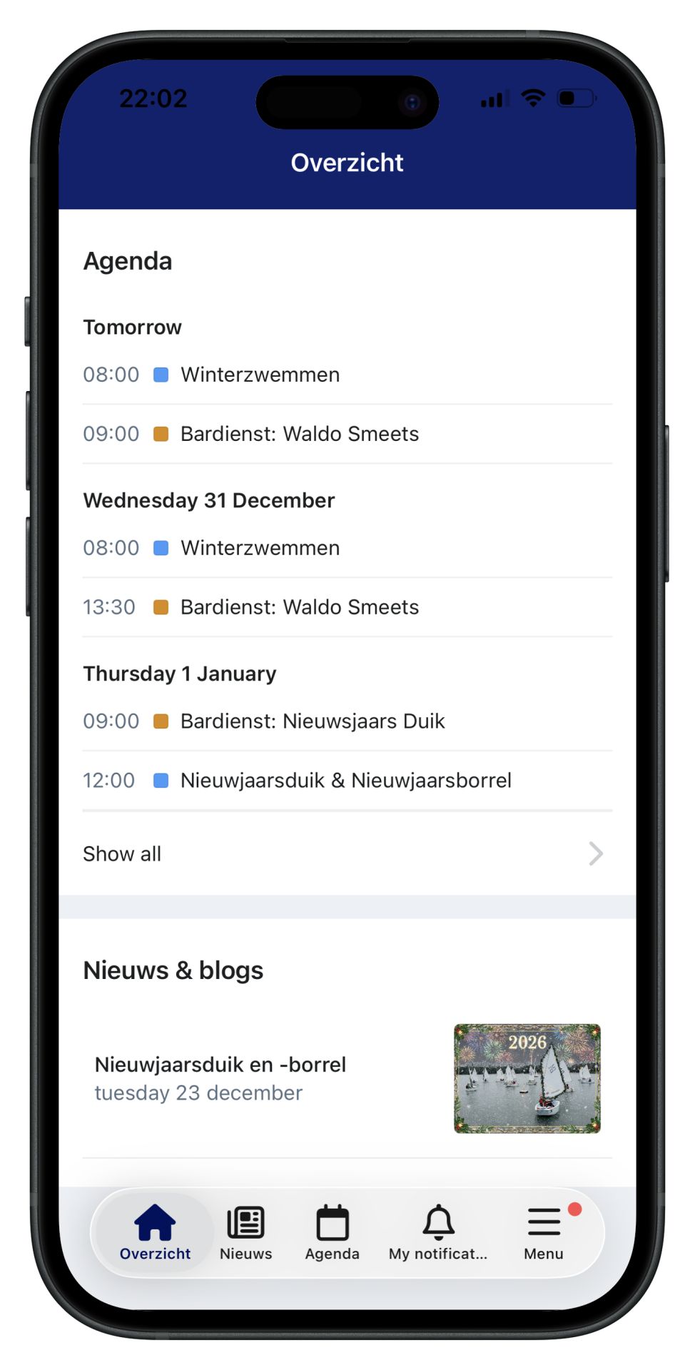 Socie app schermbeeld in staande uitsnede.