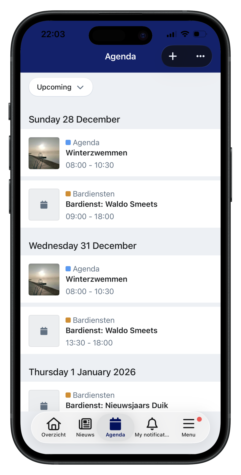 Socie app schermbeeld in staande uitsnede.