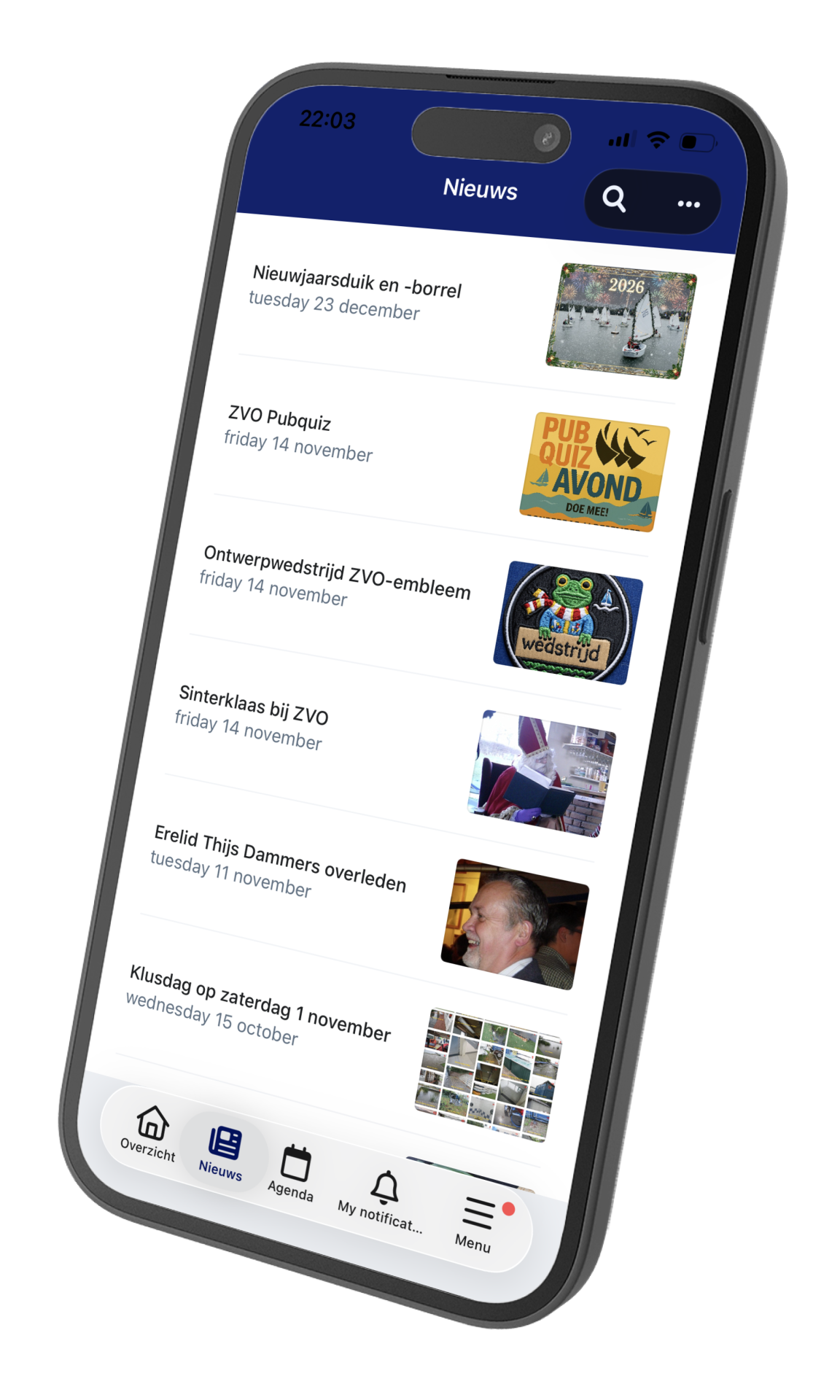 Socie app schermbeeld voor ZVO communicatie.