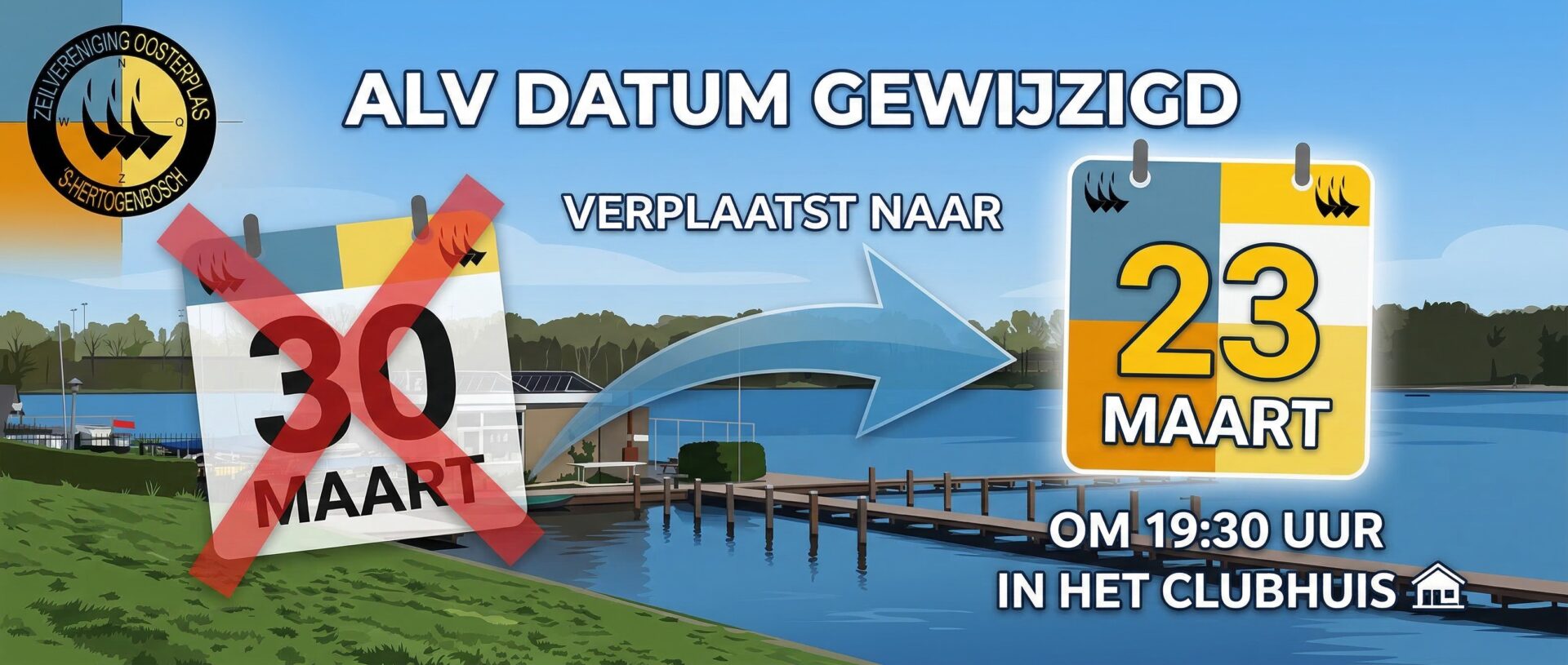 AI gegenereerde hero banner voor Zeilvereniging Oosterplas.